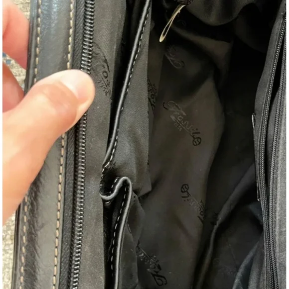 Fossil Black Velour Satchel Tote Limited Edition Bag